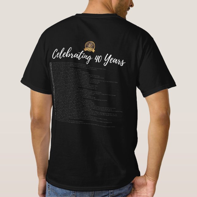 40-årsjubileum Visa rubrik T-Shirt - svart (Baksida)