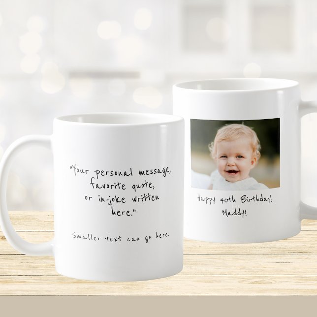 40-årspresent anpassad bild och meddelande kaffemugg (Skapare uppladdad)