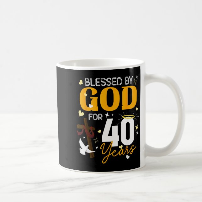 40 Birthday Blessed By God For 40 Years Old 40th B Kaffemugg (Höger)