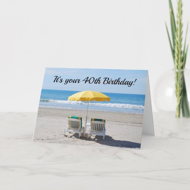 **40 BIRTHDAY ÖNSKEMÅL ÄR SOM DAG PÅ BEACH Card Kort (Framsida)