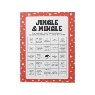 40 Christmas Jingle & Mingle Bingo Game Sheets Anteckningsblock