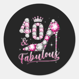 40 Diamond Krona Shoes 40 Fabulous 40 Runt Klistermärke