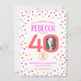 40:e anpassningsbarnas fotofärgad korallkonfektyr  inbjudningar