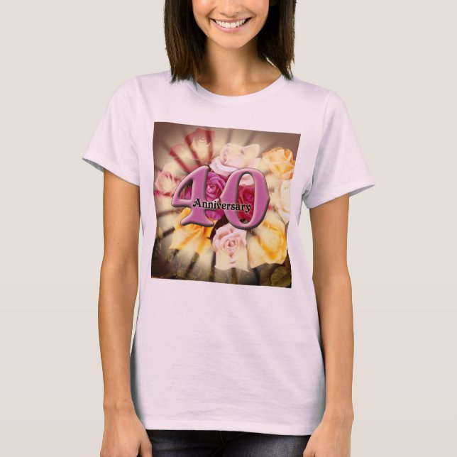 40:e årsdagen av Bröllop Tee Shirt (Framsida)