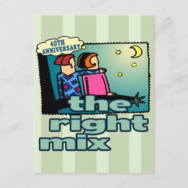 40:e årsdagen av Bröllop Vykort (Framsida)