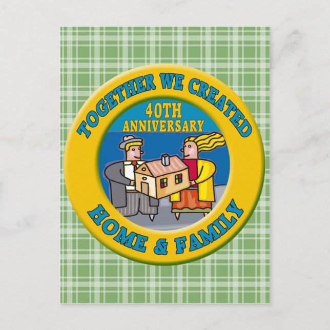 40:e årsdagen av Bröllop Vykort (Framsida)