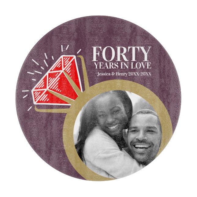 40:e årsdagen för party ruby Red gemstone i bröllo (Framsidan)