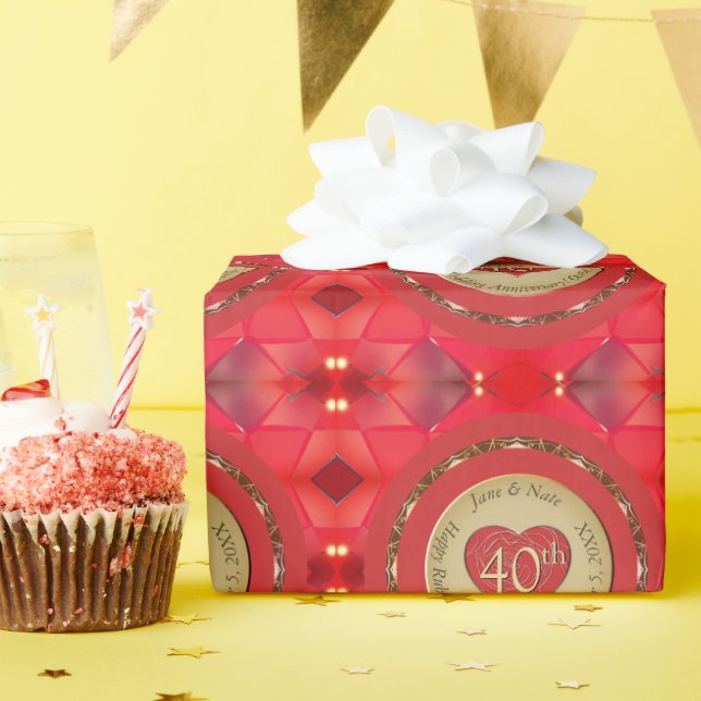 40:e årsdagen för Ruby Bröllop Presentpapper (Födelsedagsfest)
