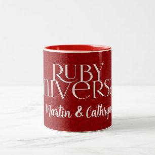 40:e årsdagen för Ruby Red Bröllop Två-Tonad Mugg