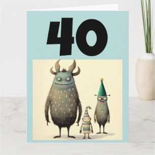 40:E BIRTHDAY FUNNY GREETING CARD KORT