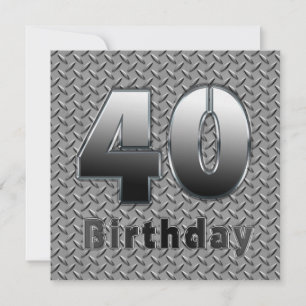40:e BIRTHDAY PARTY INVITATION - METALL Inbjudningar
