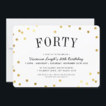 40:E BIRTHDAY PARTY snyggt guld-konfetti-fläckar Inbjudningar<br><div class="desc">by kat masard >> www.simplysweetPAPERIE.com << A trendig inbjudningsdesign för en SURPRISE-FÖDELSEDAGSFEST för alla åldrar TIP: 1. Om du vill ändra/flytta grafik & typsnitt och lägga till mer text - slått knappen "anpassa". - - - - - - - - - - - - - - - - - -...</div>