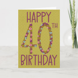 40:e Blommigten på födelsedagen Kort