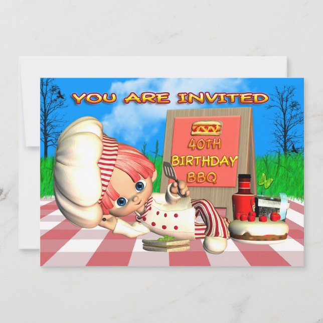 40:e BQ-inbjudan på födelsedagen Inbjudningar (Framsida)