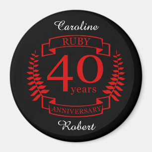 40:e Bröllop ANNIVERSARY RUBY Magnet
