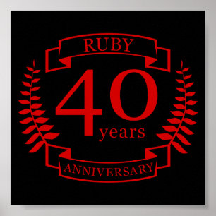 40:e Bröllop ANNIVERSARY RUBY Poster