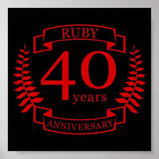 40:e Bröllop ANNIVERSARY RUBY Poster (Framsidan)