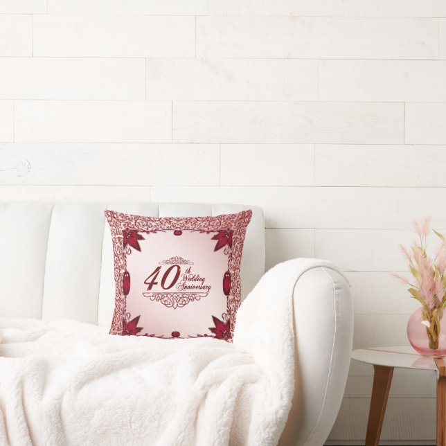 40:e Bröllop-årsdagen Dekorativ kudde (Soffa)