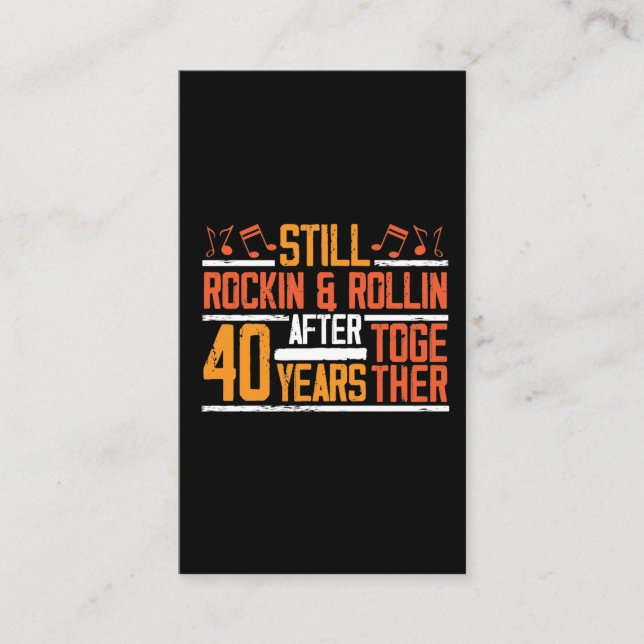 40:e Bröllop-årsdagen för Rocking Wife Make Visitkort (Framsida)