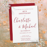 40:e Bröllop-årsdagen för Ruby-Elegant-skript Inbjudningar<br><div class="desc">Med ett ruby-skript namnteckning du namn. Anpassa med din speciella 40-årsdag i chicens brev. Designad av Thisisnotme©</div>