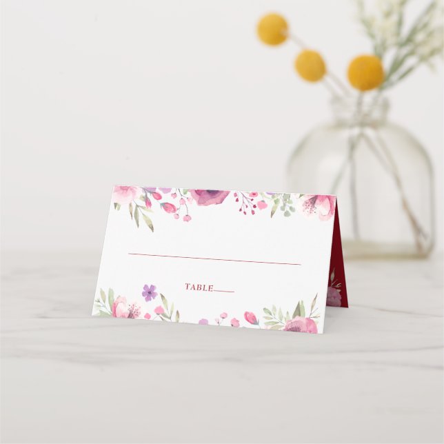 40:e Bröllop-årsdagen för vattenfärgen Ro Placeringskort (Framsida)