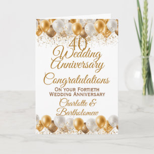 40:e Bröllop-årsdagen Grattisar Kort