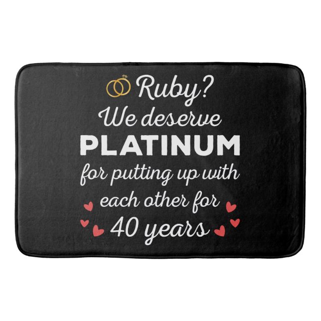 40:e Bröllop-årsdagen I - Ruby Funny Couple Badrumsmatta (Framsidan)
