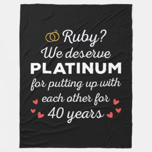 40:e Bröllop-årsdagen I - Ruby Funny Couple Fleecefilt