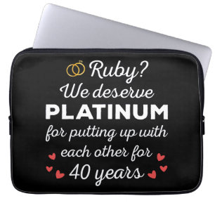 40:e Bröllop-årsdagen I - Ruby Funny Couple Laptop Fodral