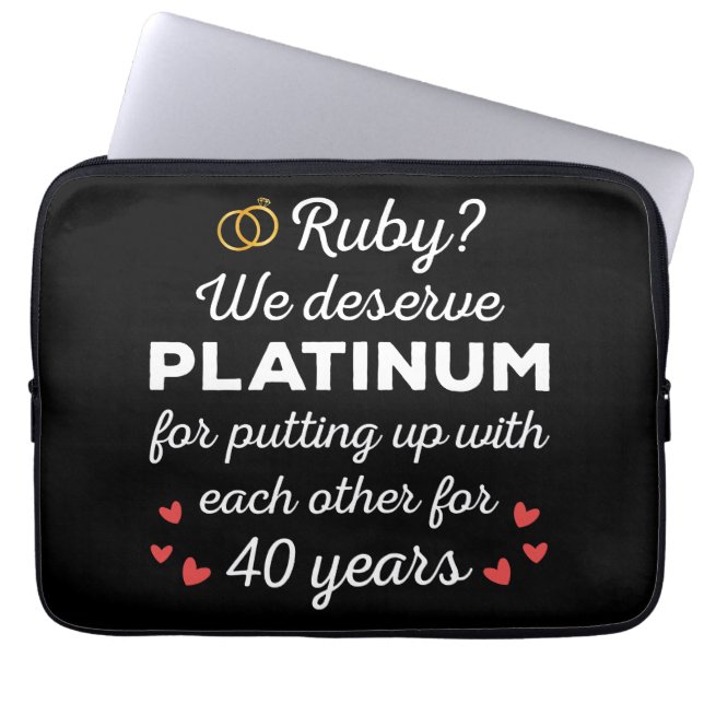 40:e Bröllop-årsdagen I - Ruby Funny Couple Laptop Fodral (Framsidan)
