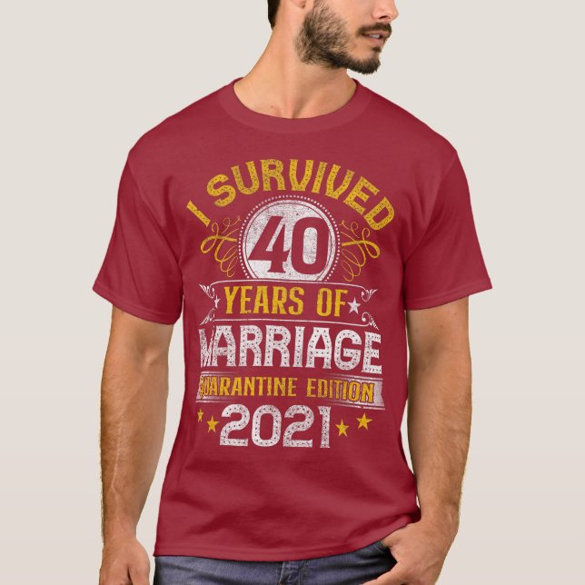 40:e Bröllop-årsdagen Karantän Party 40 T Shirt (Framsida)