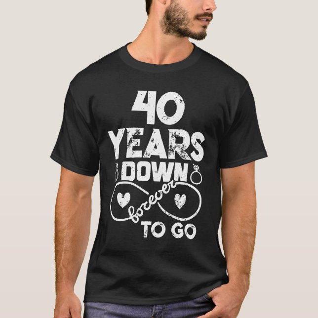 40:e Bröllop-årsdagen Romantic Couple Make W T Shirt (Framsida)