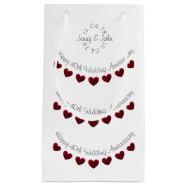 40:e Bröllop-årsjubileet, liten presentväska i rub