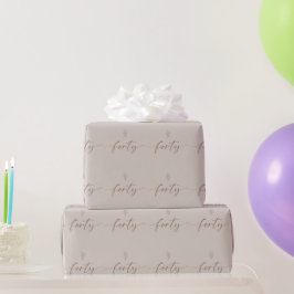 40:e Eleganten på födelsedagen Minimal Boho Presentpapper