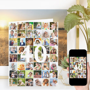 40:e eller vilken ålder som helst Foto Collage Big Kort