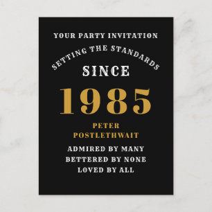 40:e födelsedag 1985 Svarta Guld Vykort
