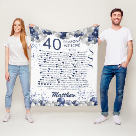 40:e födelsedag 40 anledningar till att vi Kärleka Fleecefilt