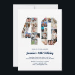 40:e födelsedag 40-Anpassningsbars fotokollage Inbjudningar<br><div class="desc">Fira den 40:e födelsedagen med denna söta inbjudan. Det är en personlig fotocollage inbjudan som gör att du kan skapa en helt unik och minnesvärd design. Med den här mallen för anpassade kan du infoga dina egna omhuldade foton och fånga de värdefulla ögonblicken i ditt liv. Den här inbjudan är...</div>