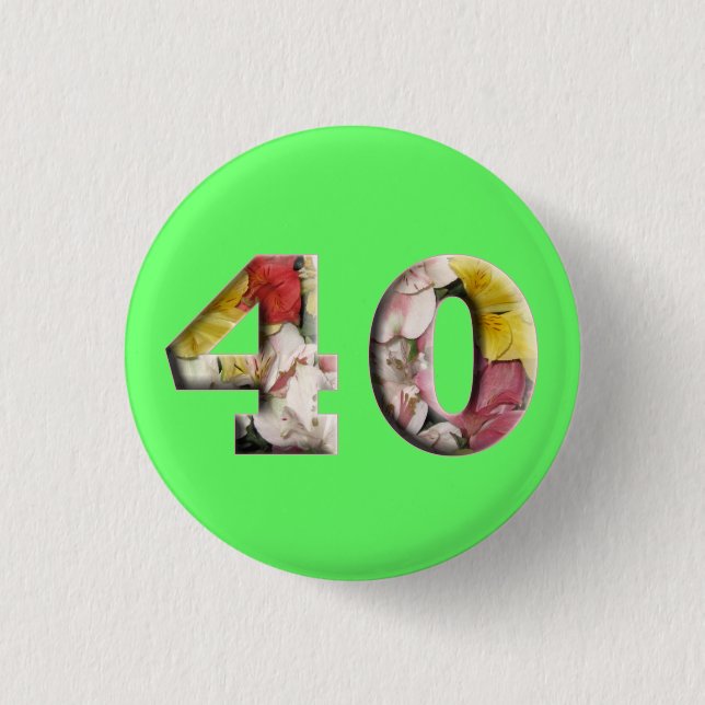 40:e födelsedag 40 år Milestone Pin Knapp (Framsida)