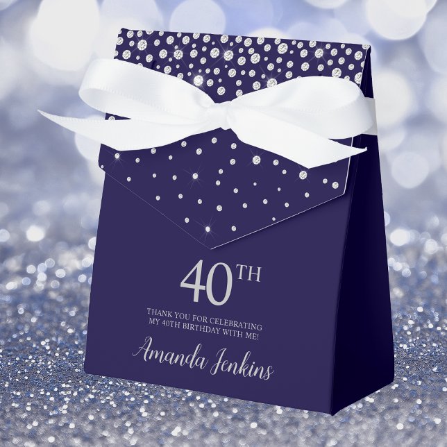 40:e födelsedag Blå Sparkly-Tacken Presentaskar (Skapare uppladdad)