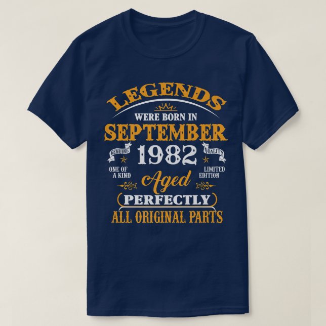 40:e födelsedag bladen fött i september 1982 4 t shirt (Design framsida)