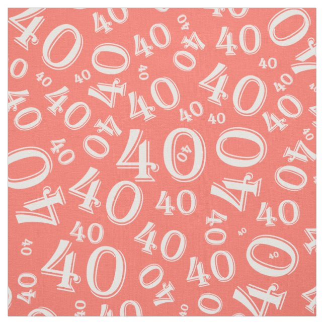 40:e födelsedag Coola Mönster Coral/White Tyg (Provkarta)