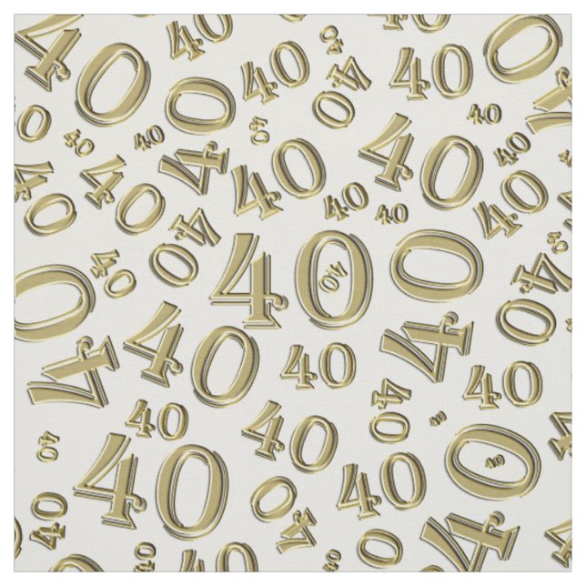 40:e födelsedag Coola Mönster Guld/vit Tyg (Provkarta)