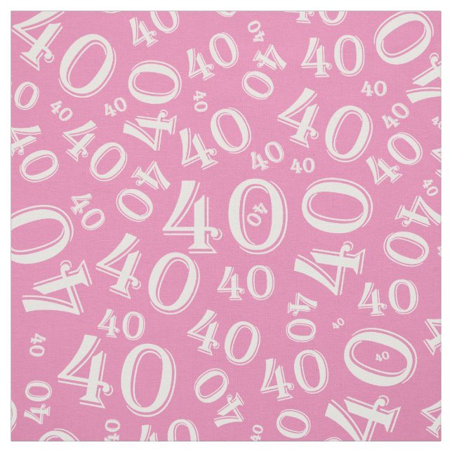 40:e födelsedag Coola Mönster Rosa/vit Tyg (Provkarta)
