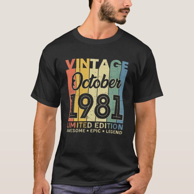 40:e födelsedag Dekorationen oktober 1981 Manar Kv T Shirt (Framsida)