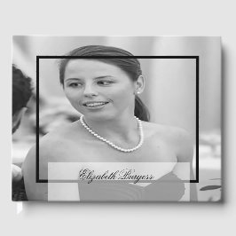 40:e födelsedag Elegant - personligt monogramfoto Gästböcker