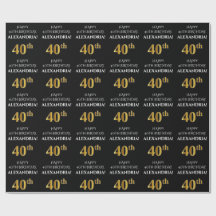 40:e födelsedag: Elegant, svart, faux Guld-utseend