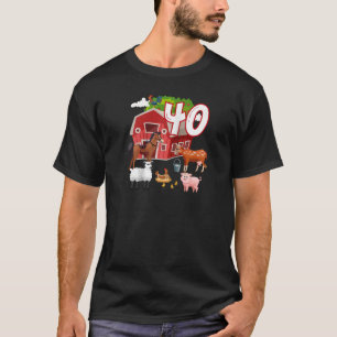 40:e födelsedag Farm Animal 40 Ålder B Da T Shirt
