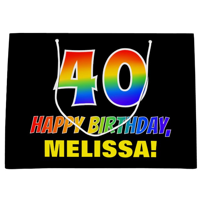 40:e födelsedag: fetstil, Roligt, enkel, regnbåge  (Framsidan)