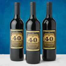 40:e födelsedag Firande Black & Guld